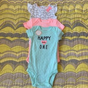 Carte's Set of Three Bodysuit for Baby Girl | New | Size 3Months
